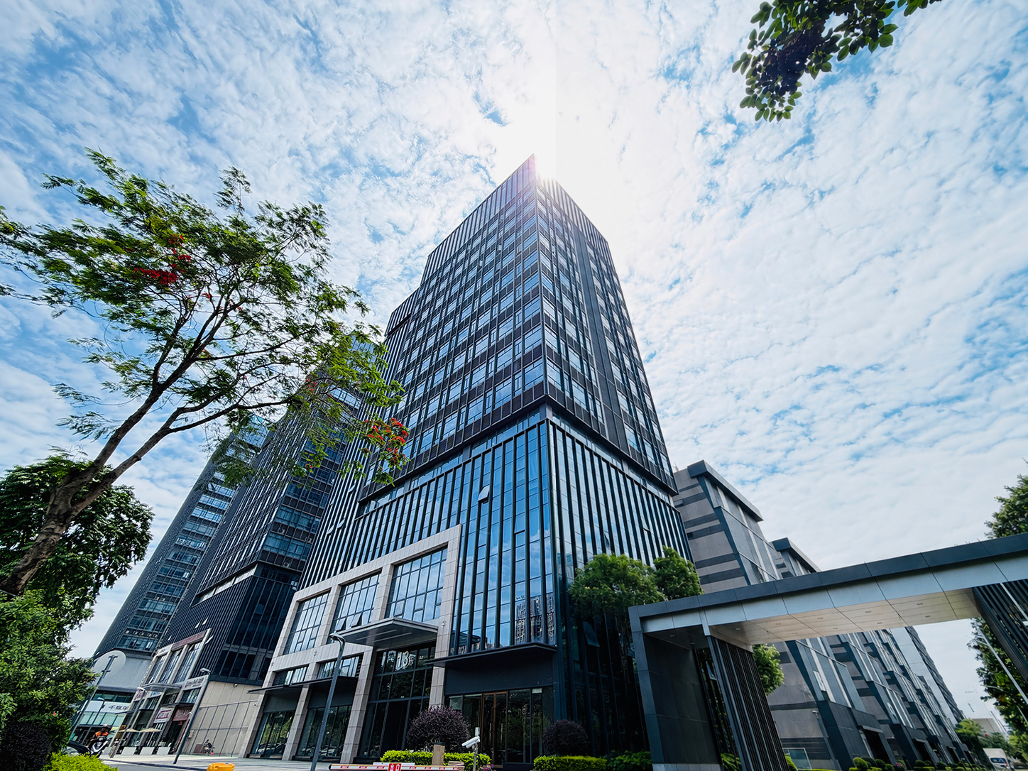 Modern Asia-Pacific biotech office and laboratory building exterior